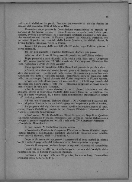 Relazione del XIV Congresso filatelico italiano tenuto a Fiume, 15-22 giugno 1927